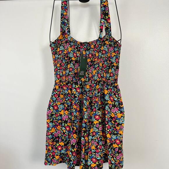 Wild Fable Women's Black Floral Sleeveless Button-Front Romper - Size XS - NWT - Picture 6 of 9